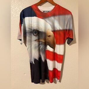 Bald Eagle American Flag Graphic Tee